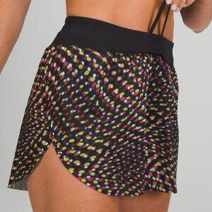 lululemon athletica Black Multicolor Dot-Print Running Shorts